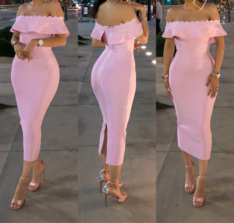 PRE-ORDER Pink ‘Paola’ Bandage Dress