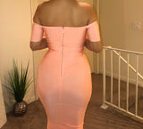 PRE-ORDER Peach ‘Dita’ Bandage Dress