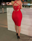 PRE-ORDER Red ‘Alexandra’ Bandage Dress