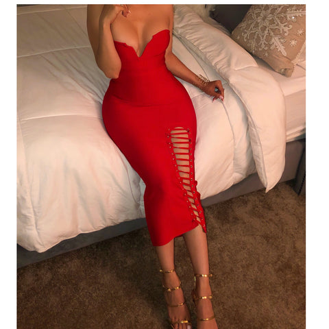 PRE-ORDER ‘RAJA’ SWEETHEART BANDAGE DRESS