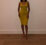 Mustard Ribbed Tank Dress