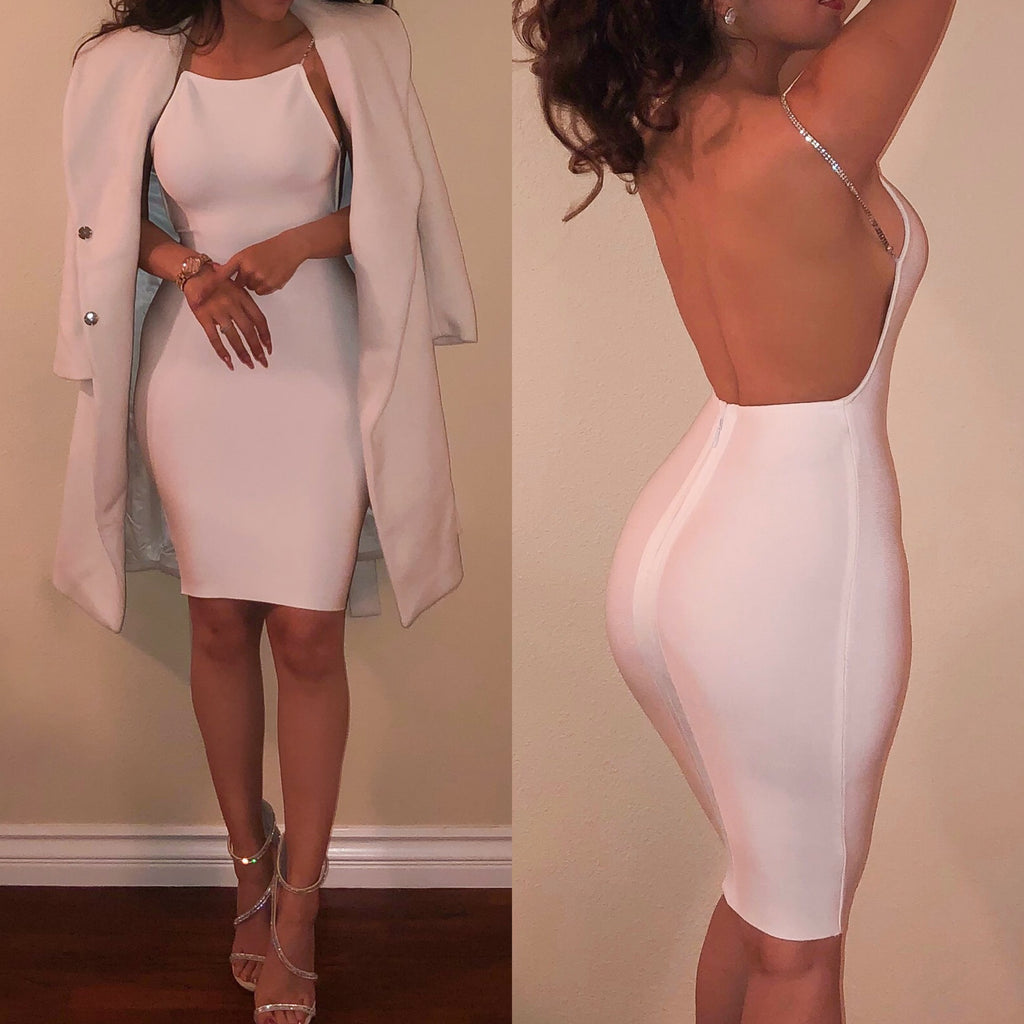 PRE-ORDER White ‘Cassandra’ Rhinestone Dress