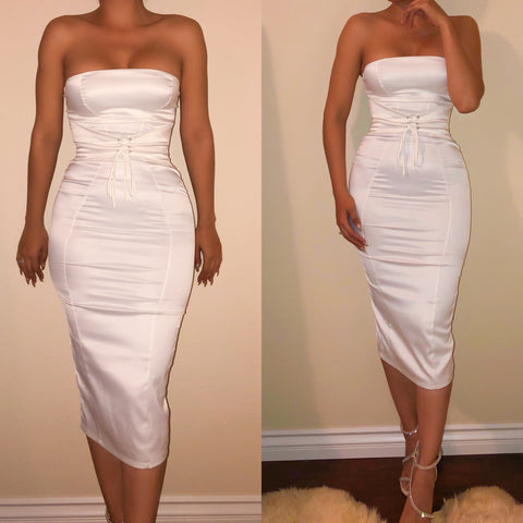 White ‘Anastacia’ Corset Midi