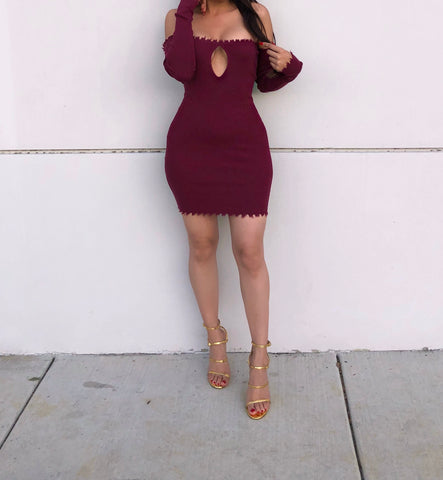 Wine ‘ Seductive’ Knit Mini
