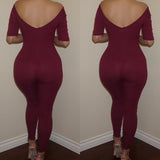 Wine Knit ‘Curves On Display’ Jumpsuit