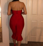 Red ‘Vianca’ Mermaid Bandage Dress
