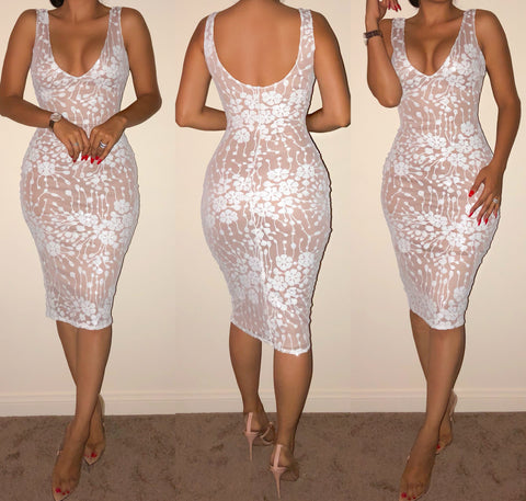 White Sequined ‘Officially Yours’ Midi