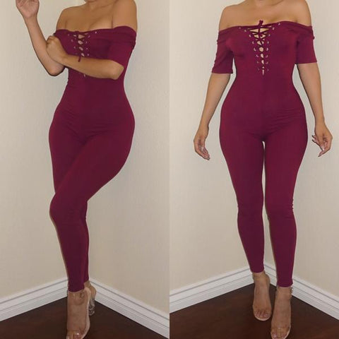 Wine Knit ‘Curves On Display’ Jumpsuit