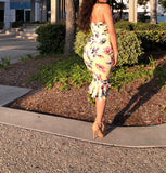 Yellow Flower Print ‘Marylin’ Midi