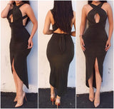Army Green Ruched Multiway Dress