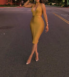 PRE-ORDER MUSTARD ‘ELLA’ BANDAGE DRESS