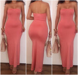 Strapless Coral Maxi