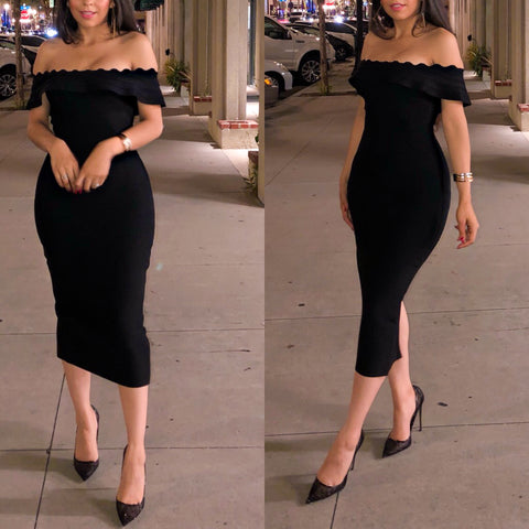 PRE-ORDER Black ‘Paola’ Bandage Dress