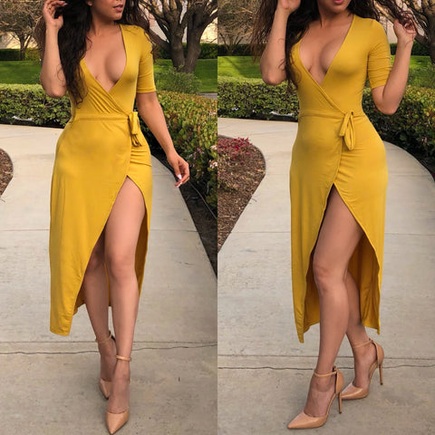 Mustard Wrap ‘Kacee’ Dress