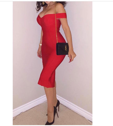 Pre-Order ‘Take My Heart’ Red Sweetheart Bandage Dress