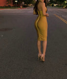 PRE-ORDER MUSTARD ‘ELLA’ BANDAGE DRESS