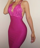 PRE-ORDER MAGENTA ‘LOVELY CURVES’ BANDAGE DRESS