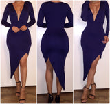 Navy Blue 'Goal Setter' Asymmetrical Dress