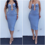 Pre-Order Blue "On Display" Bandage Dress