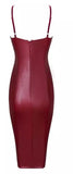 Pre-Order Red "Tina" Faux Leather Dress
