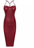 Pre-Order Red "Tina" Faux Leather Dress