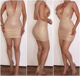 Pre-Order Beige 'Ellie' Faux Leather Dress