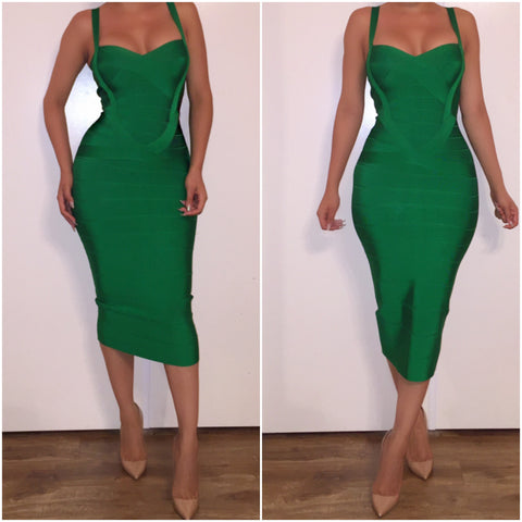 Pre-Order Forest Green 'Leyla' Bandage Dress
