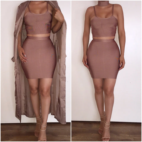 Pre-Order Taupe "Cairo" 2 Piece Bandage Set