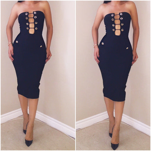 Pre-Order Black "On Display" Bandage Dress