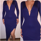 Navy Blue 'Goal Setter' Asymmetrical Dress