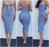 Pre-Order Blue "On Display" Bandage Dress